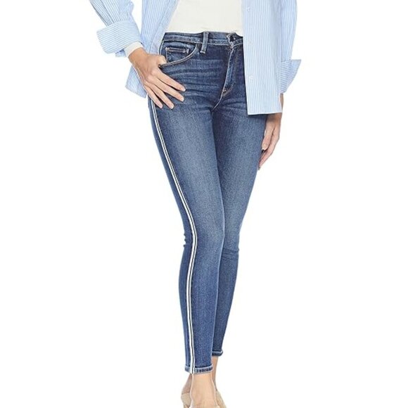 Hudson Women's Barbara Side Stripe Super Skinny Jeans Hydrolic Blue Size 28 - Picture 1 of 8